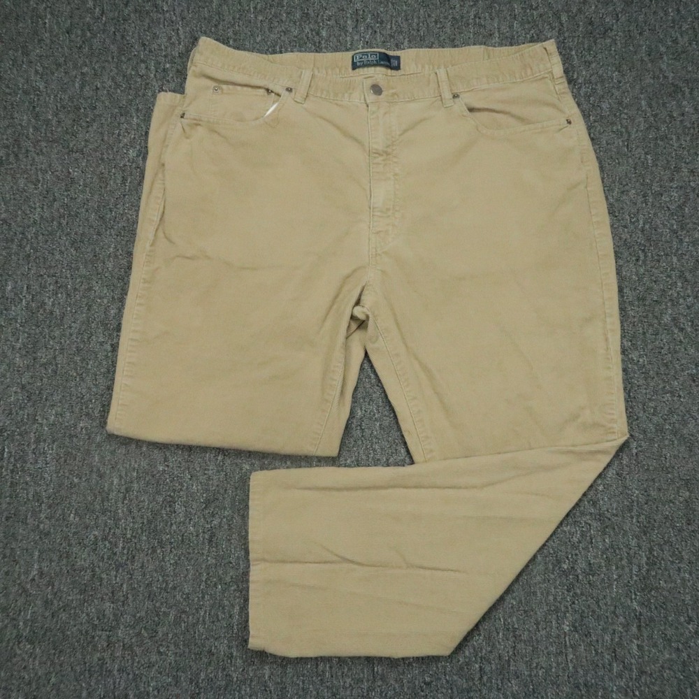 Polo Ralph Lauren Pants Men 38x30 Khaki Corduroy 5 Pocket Chino Trouser Baggy